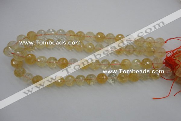 CCR158 15.5 inches 13mm faceted round natural citrine beads