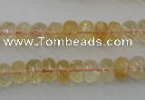 CCR161 15.5 inches 5*8mm faceted rondelle natural citrine beads