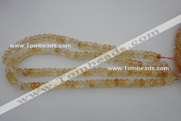 CCR161 15.5 inches 5*8mm faceted rondelle natural citrine beads