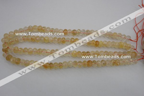 CCR162 15.5 inches 7*10mm faceted rondelle natural citrine beads