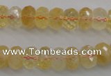 CCR163 15.5 inches 7*12mm faceted rondelle natural citrine beads