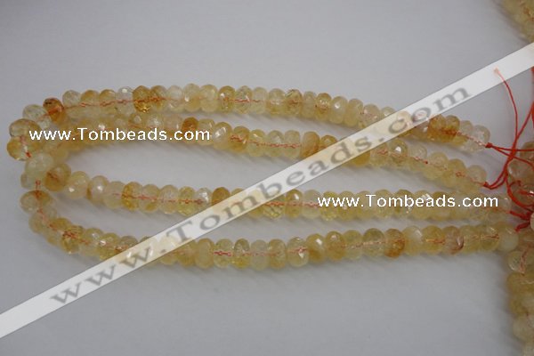 CCR163 15.5 inches 7*12mm faceted rondelle natural citrine beads