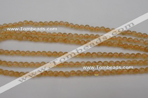 CCR165 15.5 inches 6mm round natural citrine beads wholesale