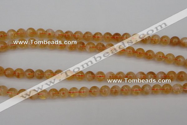 CCR166 15.5 inches 8mm round natural citrine beads wholesale