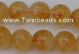 CCR168 15.5 inches 12mm round natural citrine beads wholesale