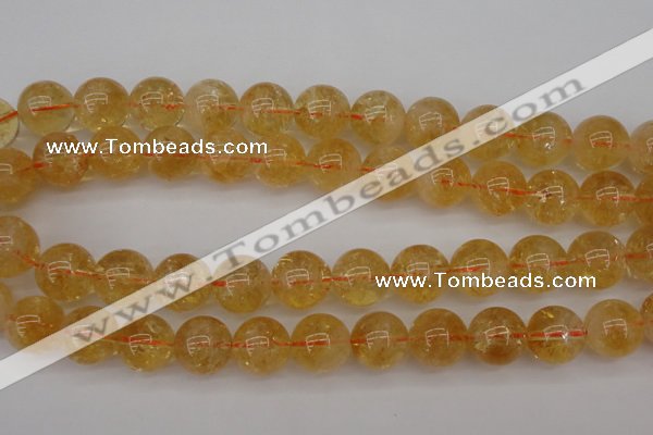 CCR169 15.5 inches 14mm round natural citrine beads wholesale