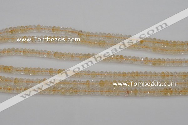 CCR172 15.5 inches 4*6mm faceted rondelle natural citrine beads