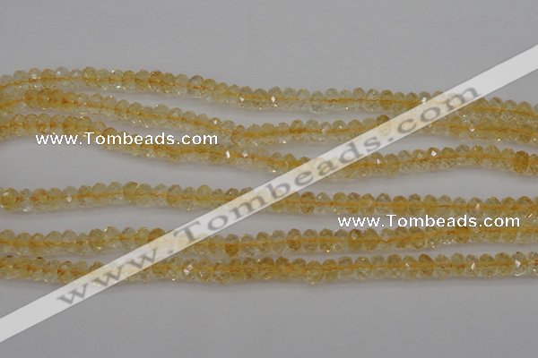 CCR173 15.5 inches 4*6mm faceted rondelle natural citrine beads