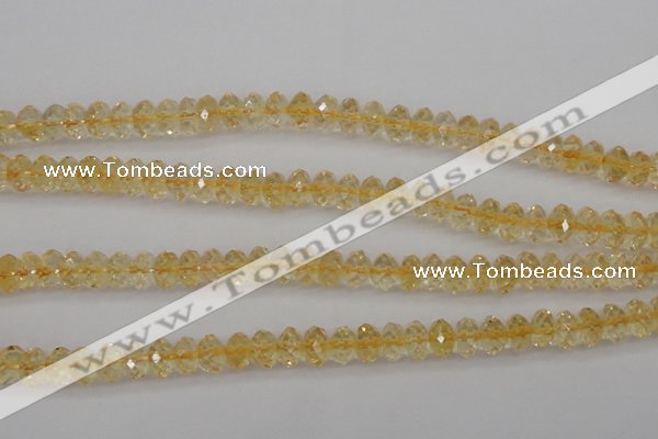 CCR174 15.5 inches 5*8mm faceted rondelle natural citrine beads