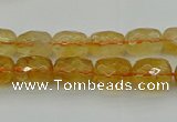 CCR178 15.5 inches 8*12mm faceted drum citrine gemstone beads