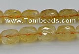 CCR179 15.5 inches 10*12mm faceted drum citrine gemstone beads