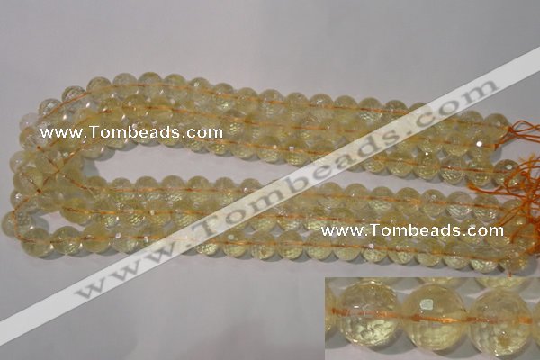 CCR203 15.5 inches 10mm faceted round natural citrine gemstone beads