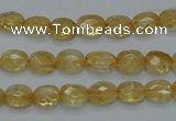 CCR21 15.5 inches 6*7mm faceted oval natural citrine gemstone beads