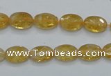 CCR22 15.5 inches 8*12mm faceted oval natural citrine gemstone beads