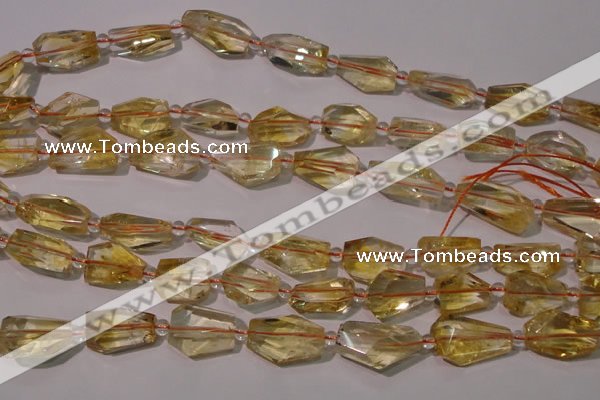 CCR222 15.5 inches 10*14mm – 12*16mm faceted nuggets natural citrine beads