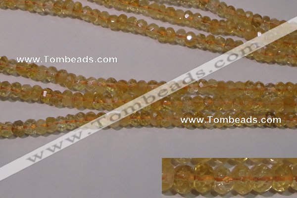 CCR225 15.5 inches 4*6mm faceted rondelle natural citrine beads