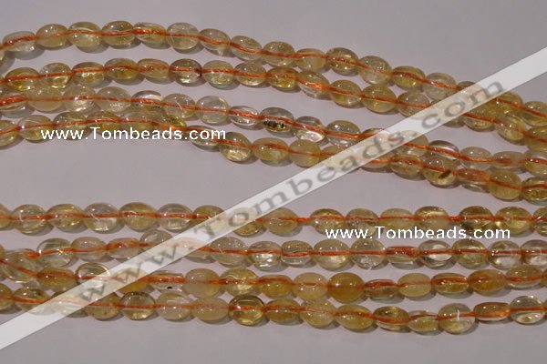 CCR228 15.5 inches 6*9mm oval natural citrine gemstone beads