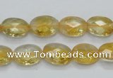 CCR23 15.5 inches 10*14mm faceted oval natural citrine gemstone beads