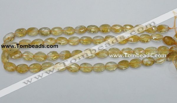 CCR23 15.5 inches 10*14mm faceted oval natural citrine gemstone beads