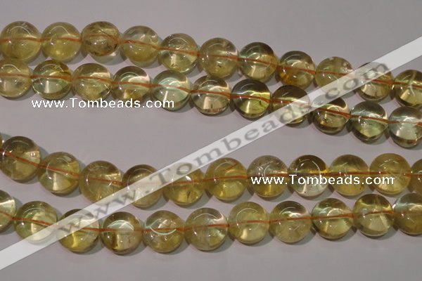 CCR233 15.5 inches 14mm flat round natural citrine gemstone beads