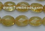 CCR24 15.5 inches 12*16mm faceted oval natural citrine gemstone beads