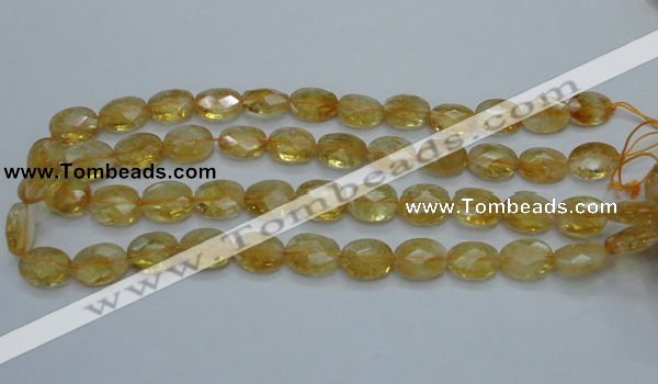 CCR24 15.5 inches 12*16mm faceted oval natural citrine gemstone beads