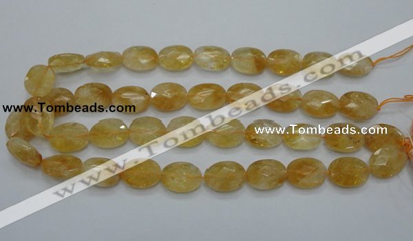 CCR25 15.5 inches 14*19mm faceted oval natural citrine gemstone beads