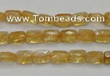 CCR26 15.5 inches 6*7mm faceted rectangle natural citrine beads