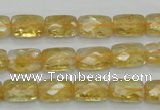 CCR27 15.5 inches 8*12mm faceted rectangle natural citrine beads