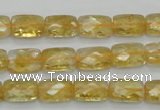 CCR27 15.5 inches 8*12mm faceted rectangle natural citrine beads