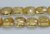 CCR28 15.5 inches 11*13mm faceted rectangle natural citrine beads