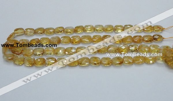 CCR28 15.5 inches 11*13mm faceted rectangle natural citrine beads