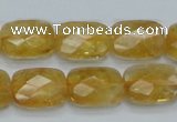 CCR29 15.5 inches 12*16mm faceted rectangle natural citrine beads