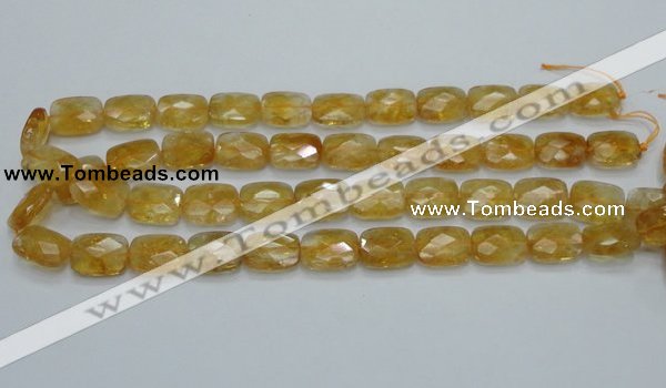 CCR29 15.5 inches 12*16mm faceted rectangle natural citrine beads