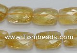 CCR30 15.5 inches 13*18mm faceted rectangle natural citrine beads