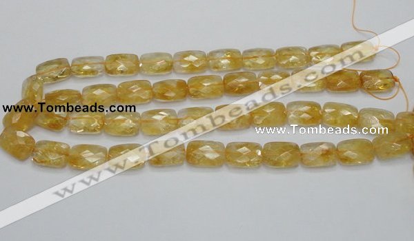 CCR30 15.5 inches 13*18mm faceted rectangle natural citrine beads