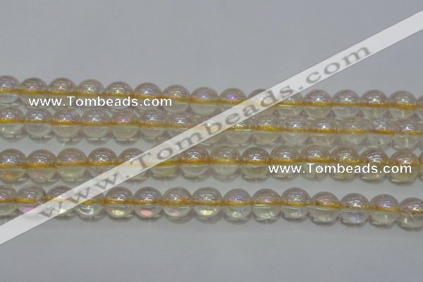 CCR302 15.5 inches 8mm round AB-color natural citrine beads