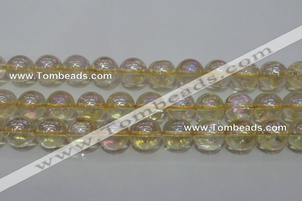 CCR304 15.5 inches 12mm round AB-color natural citrine beads