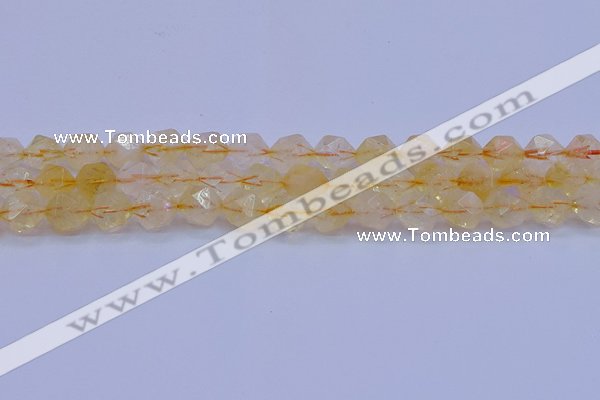 CCR313 15.5 inches 10mm faceted nuggets citrine gemstone beads