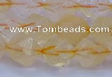 CCR314 15.5 inches 12mm faceted nuggets citrine gemstone beads