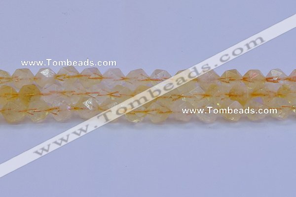 CCR314 15.5 inches 12mm faceted nuggets citrine gemstone beads