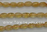 CCR32 15.5 inches 6*8mm faceted rice natural citrine gemstone beads