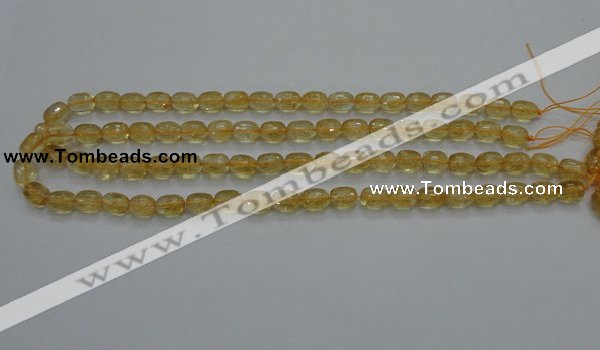 CCR33 15.5 inches 8*10mm faceted rice natural citrine gemstone beads