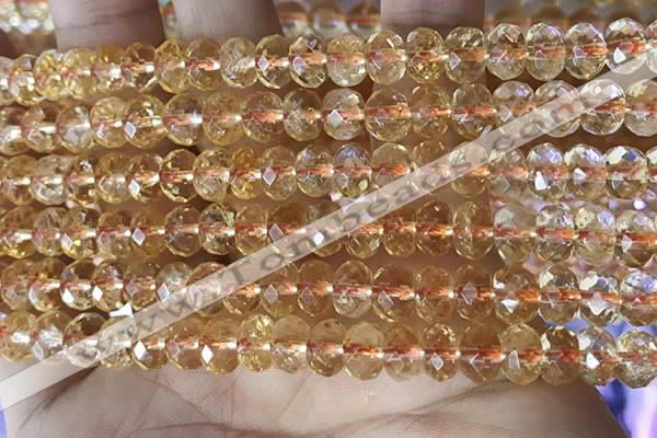 CCR335 15.5 inches 5*7mm faceted rondelle natural citrine beads