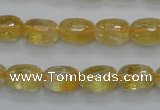 CCR34 15.5 inches 8*12mm faceted rice natural citrine gemstone beads