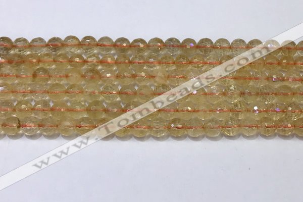 CCR340 15.5 inches 6mmm faceted round citrine beads wholesale