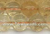 CCR348 15.5 inches 12mm round natural citrine beads wholesale