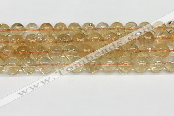 CCR348 15.5 inches 12mm round natural citrine beads wholesale