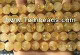 CCR358 15.5 inches 12mm faceted round citrine beads