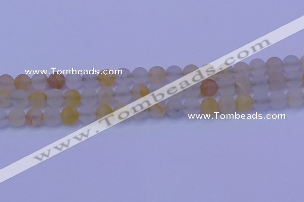 CCR372 15.5 inches 8mm round matte citrine beads wholesale